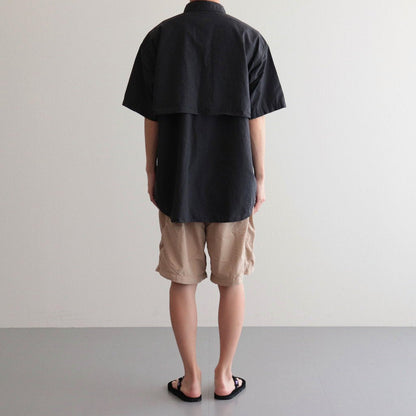 POLYESTER LINEN FIELD SHORTS #BEIGE [NT4304N]