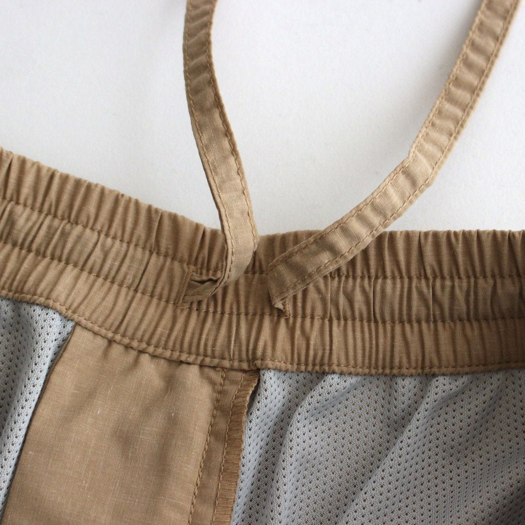 POLYESTER LINEN FIELD SHORTS #BEIGE [NT4304N]