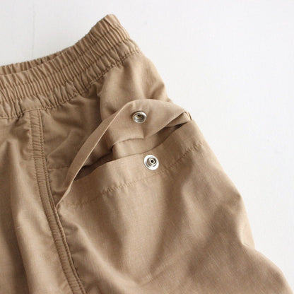 POLYESTER LINEN FIELD SHORTS #BEIGE [NT4304N]