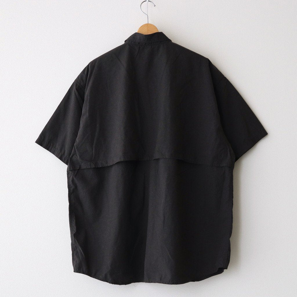 POLYESTER LINEN FIELD H/S SHIRT #BLACK [NT3320N]