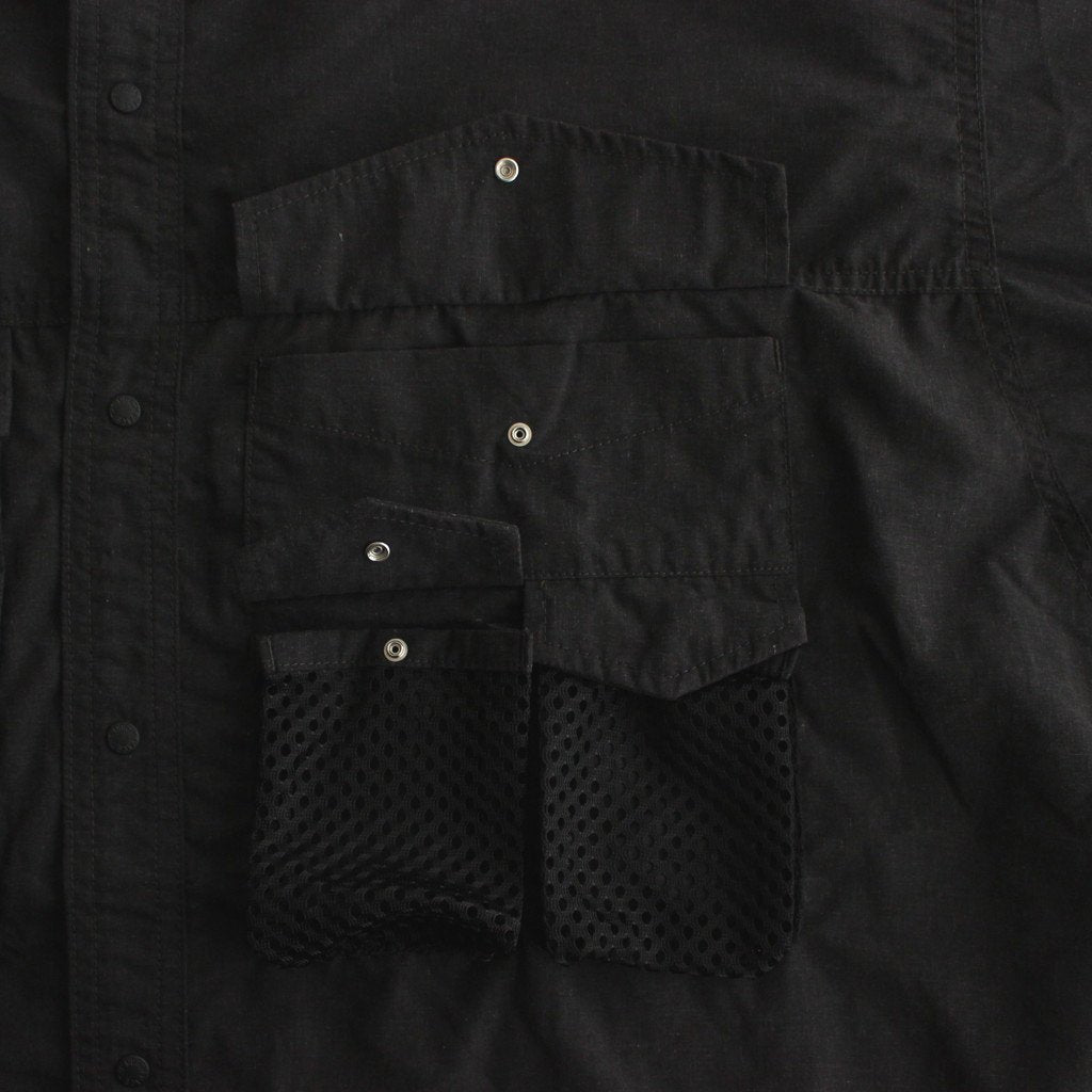 POLYESTER LINEN FIELD H/S SHIRT #BLACK [NT3320N] _ THE NORTH FACE