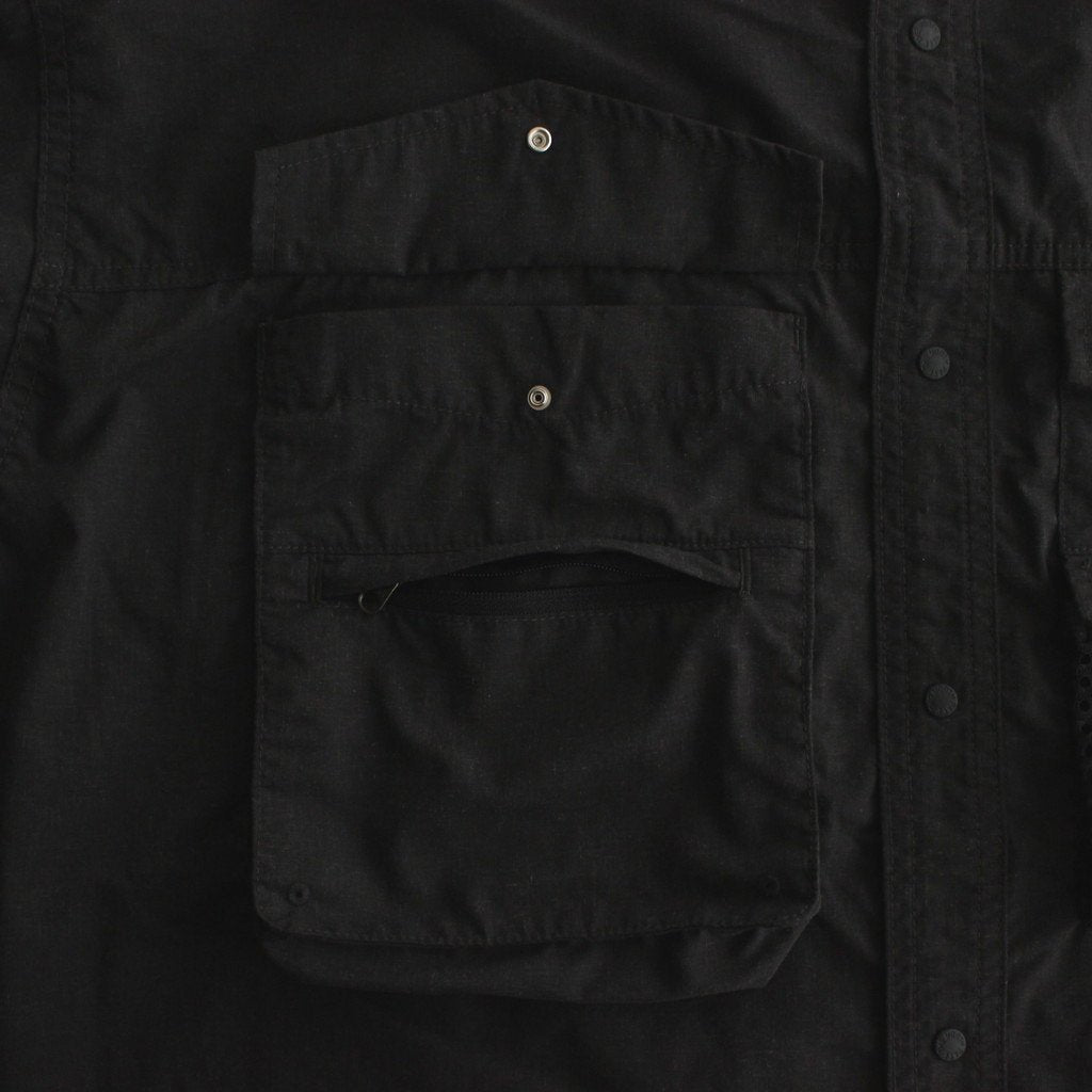 POLYESTER LINEN FIELD H/S SHIRT #BLACK [NT3320N] _ THE NORTH FACE