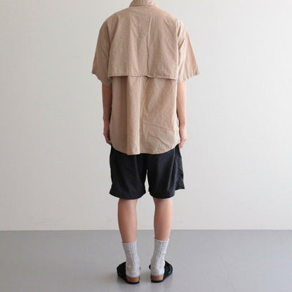 POLYESTER LINEN FIELD H/S SHIRT #BEIGE [NT3320N]