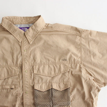 POLYESTER LINEN FIELD H/S SHIRT #BEIGE [NT3320N]