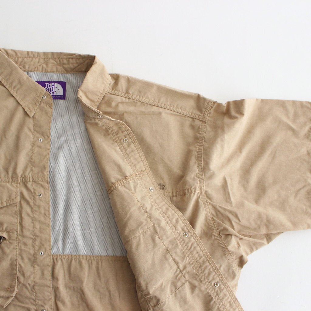 POLYESTER LINEN FIELD H/S SHIRT #BEIGE [NT3320N] _ THE NORTH FACE