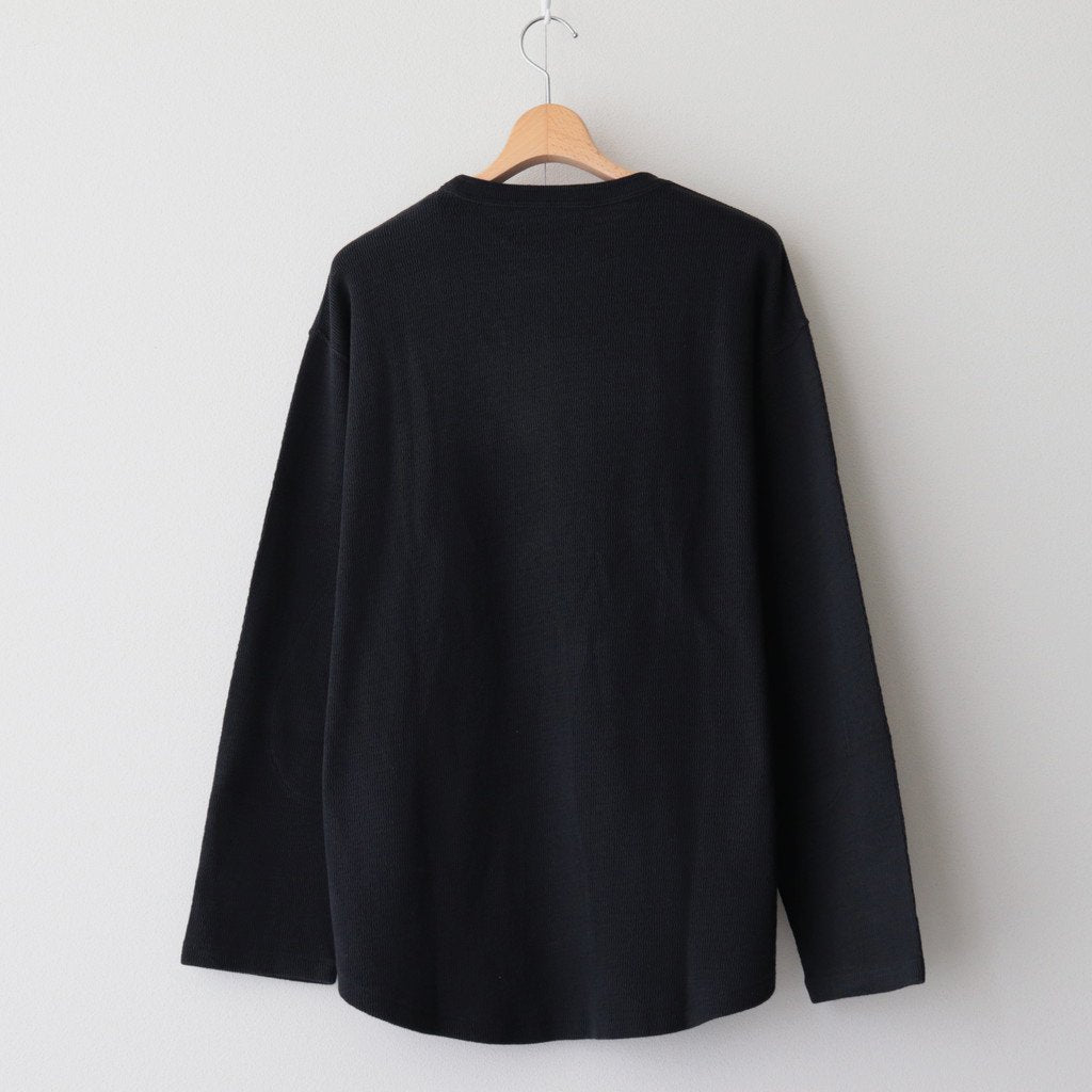 WAVY RIB SPORTS SHIRTS-LONG SLEEVE #BLACK [231OJ-CT06]