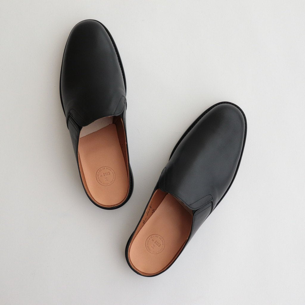 THE LOAFER“ STUNNING LEATHER MULES #BLACK HORSE BUTT [231OJ-FW04