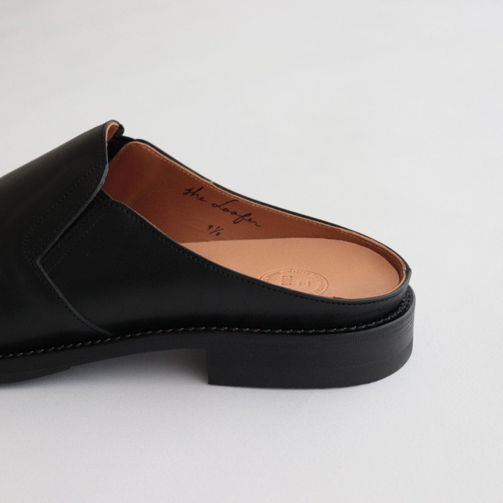 THE LOAFER“ STUNNING LEATHER MULES #BLACK HORSE BUTT [231OJ-FW04