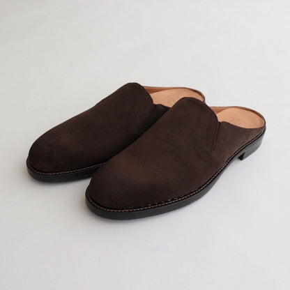 “THE LOAFER“  STUNNING LEATHER MULES #COGNAC COW SUEDE [231OJ-FW04]