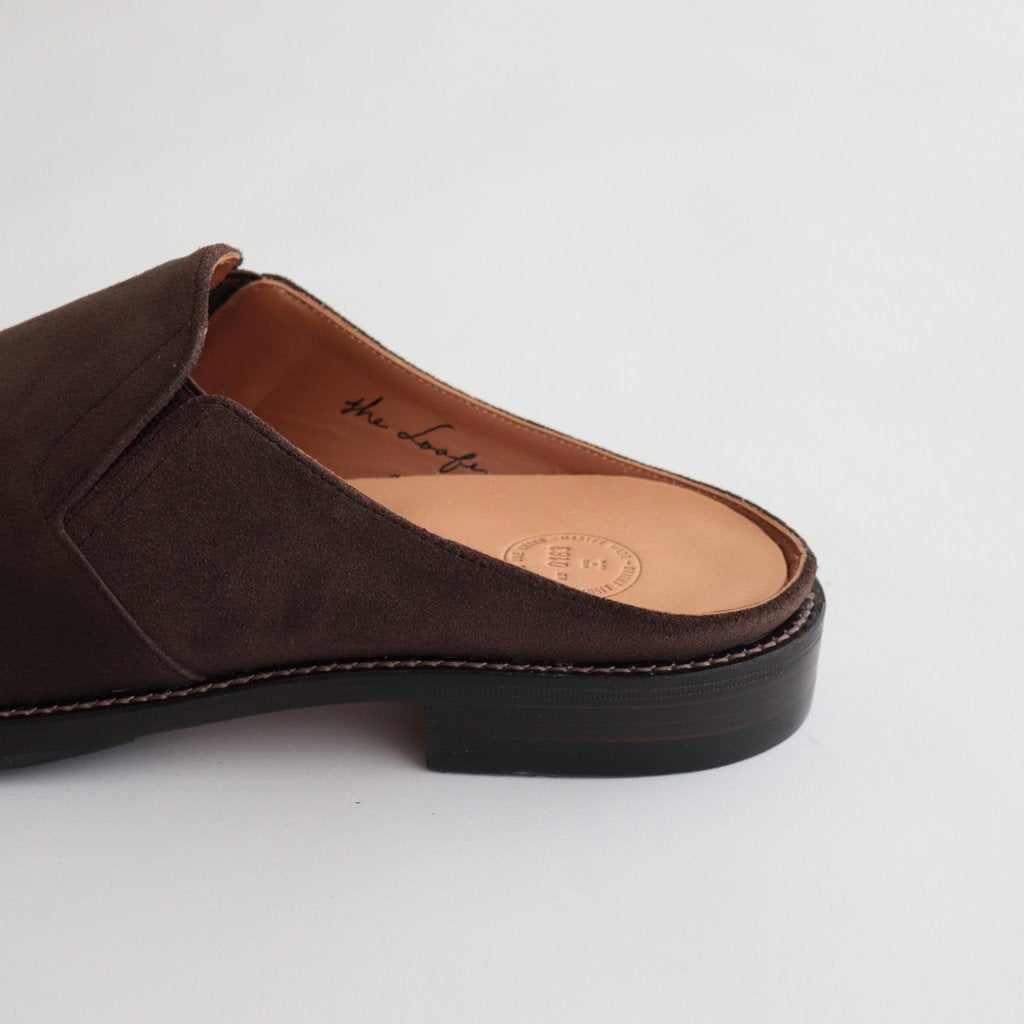 "THE LOAFER" STUNNING LEATHER MULES #COGNAC COW SUEDE [231OJ-FW04]