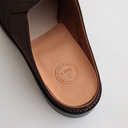 "THE LOAFER" STUNNING LEATHER MULES #COGNAC COW SUEDE [231OJ-FW04]