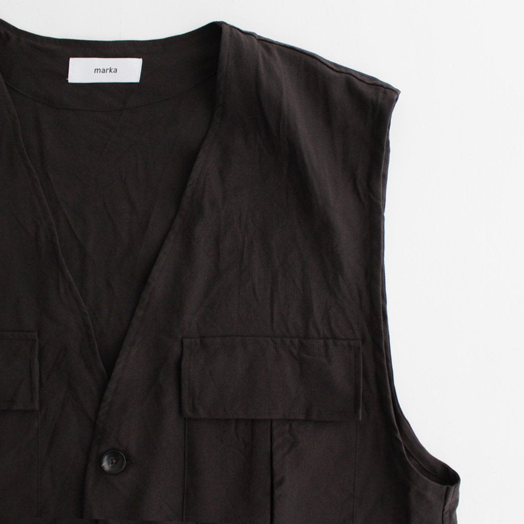 SAFARI VEST #DARK BROWN [M23B-01BL01A]