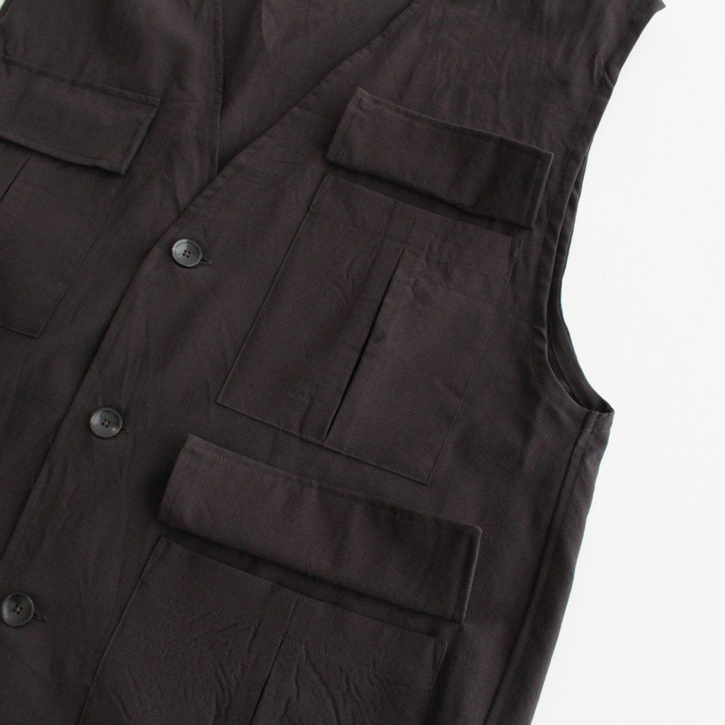 SAFARI VEST #DARK BROWN [M23B-01BL01A]