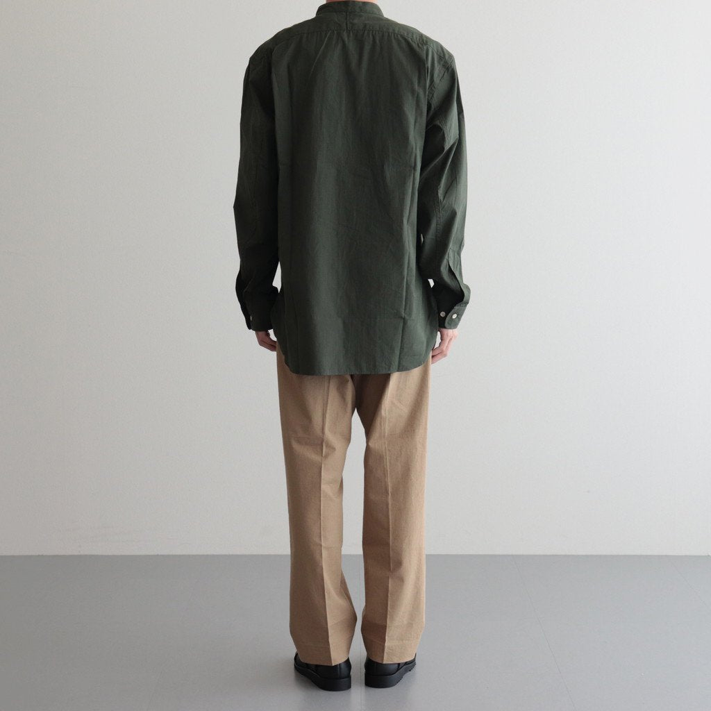 BAND COLLAR DRESS SHIRT #FOREST [PMAP-LS02] _ PHIGVEL MAKERS & Co