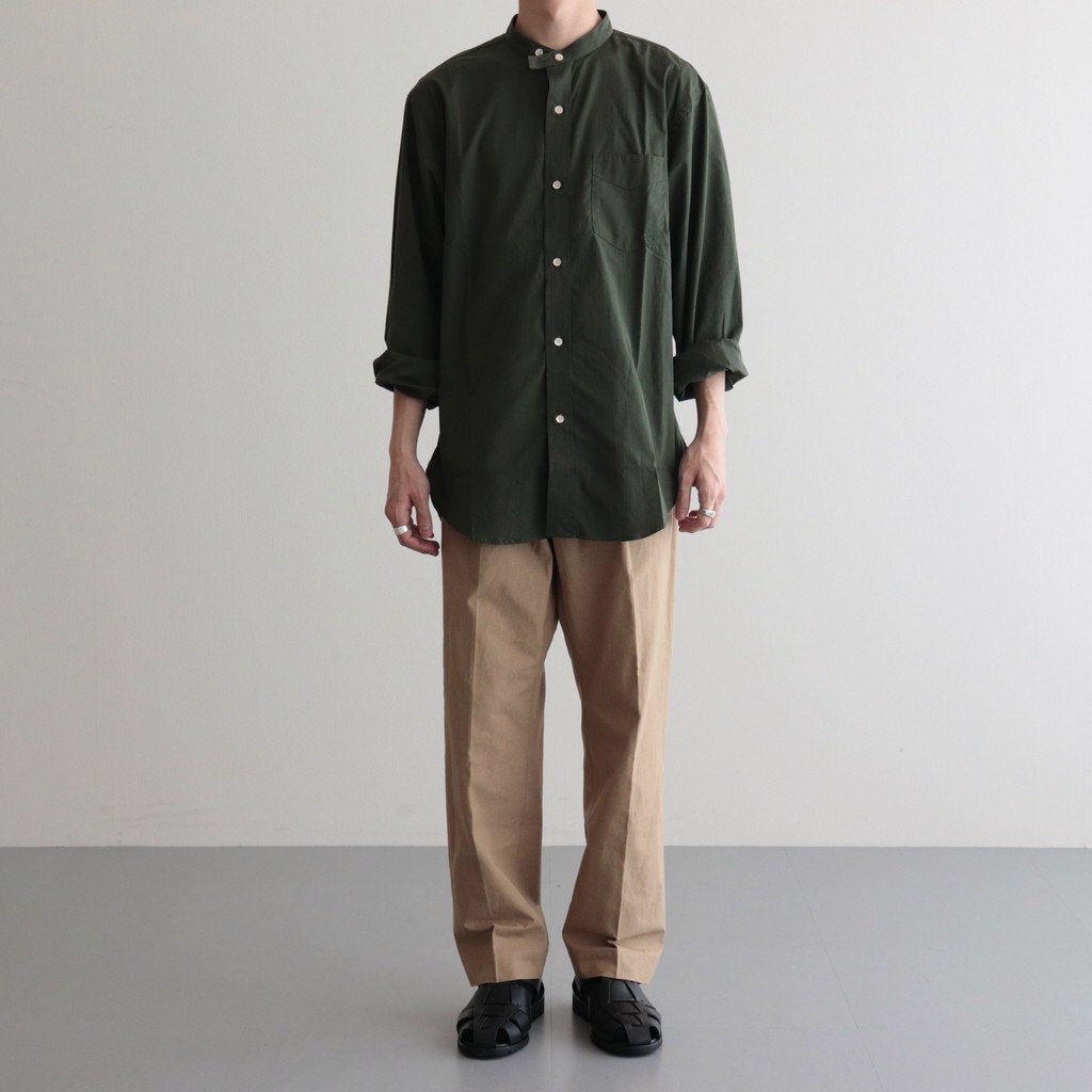 BAND COLLAR DRESS SHIRT #FOREST [PMAP-LS02] _ PHIGVEL MAKERS & Co