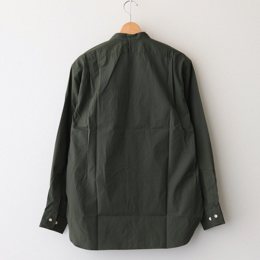 BAND COLLAR DRESS SHIRT #FOREST [PMAP-LS02] _ PHIGVEL MAKERS & Co