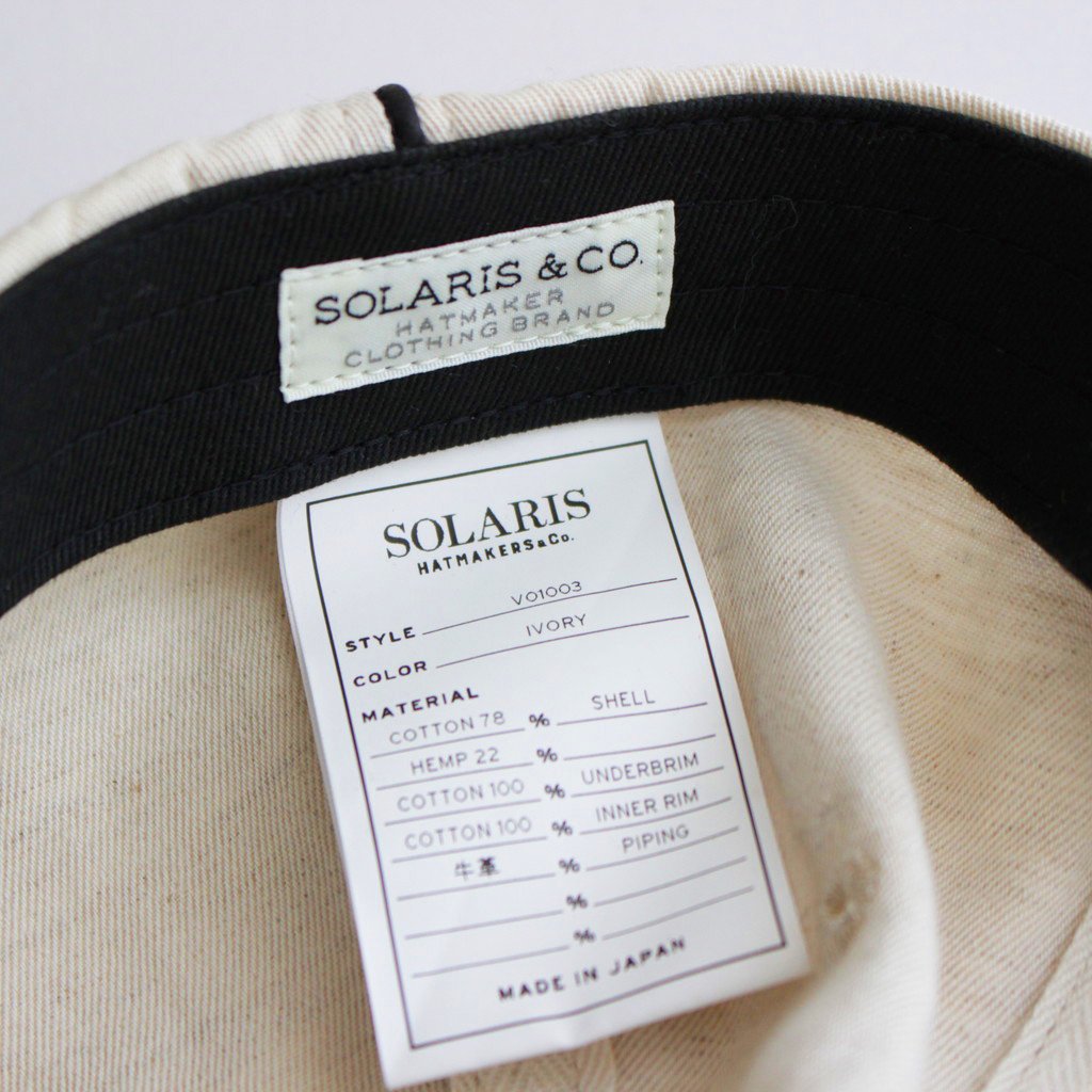 CLASSIC BASEBALL CAP-13 #IVORY [V01003] _ SOLARIS HATMAKERS&CO