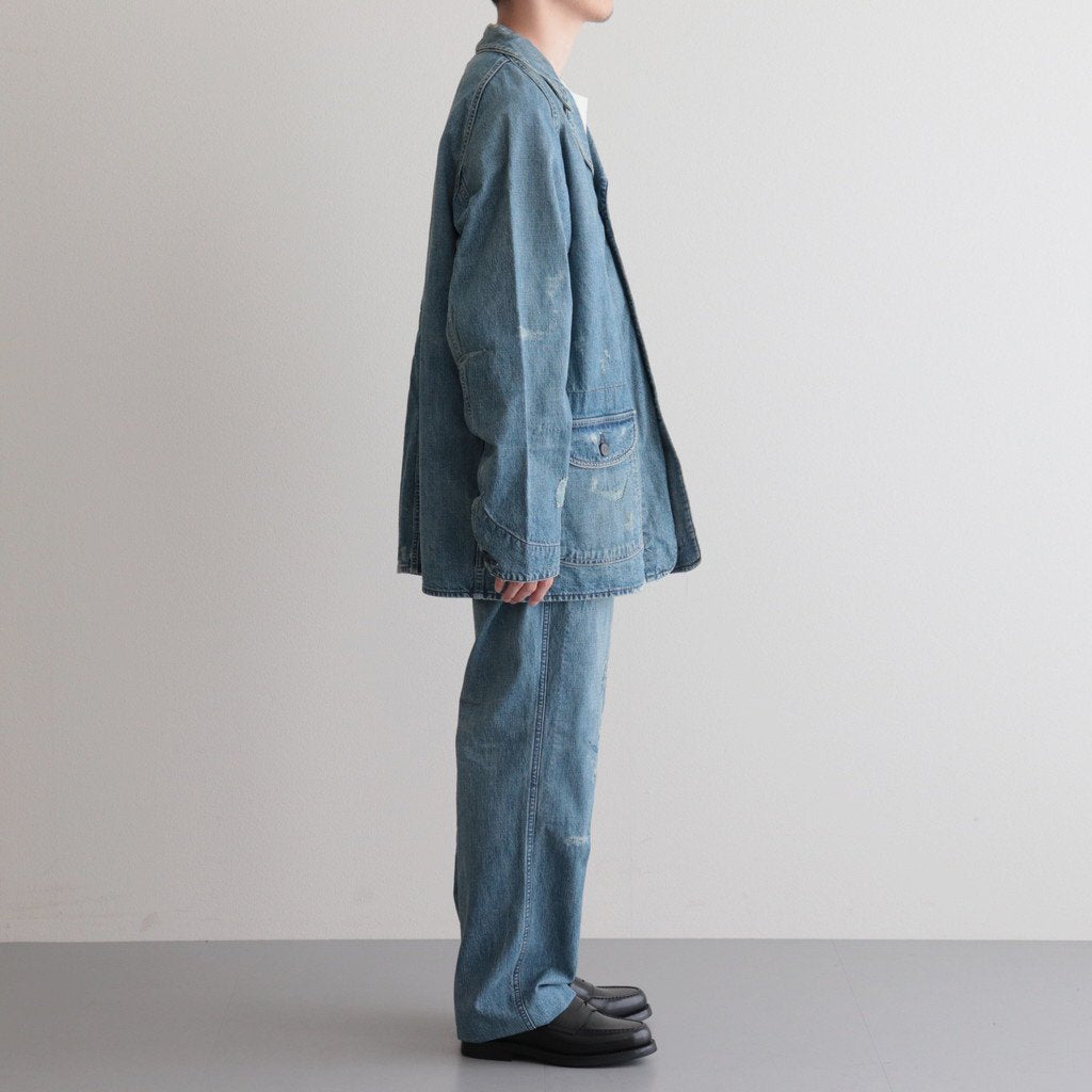 PLEATED LIBERTY TROUSER / SCAR FACE #FADE INDIGO [231OJ-PT19]