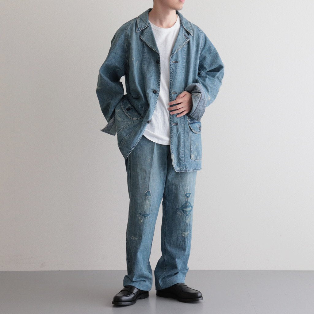 PLEATED LIBERTY TROUSER / SCAR FACE #FADE INDIGO [231OJ-PT19]