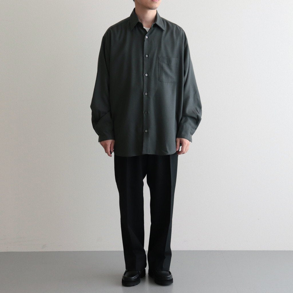 FLAT FRONT TROUSERS #BLACK [A23C-04PT01C]