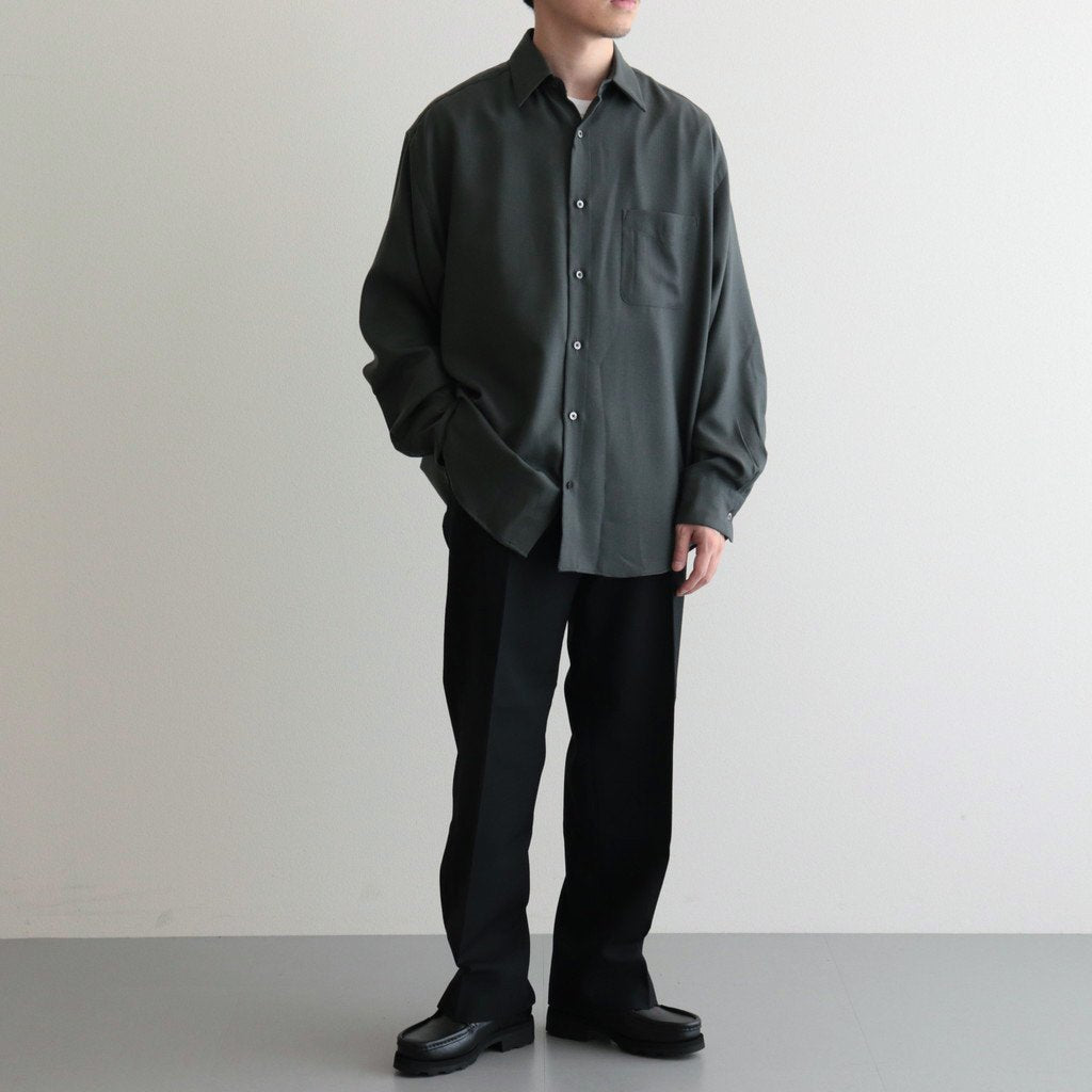 FLAT FRONT TROUSERS #BLACK [A23C-04PT01C]