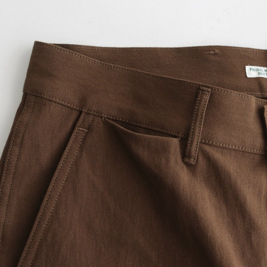 CHINO CLOTH UTILITY TROUSERS #STONE BROWN [PMAQ-PT04]