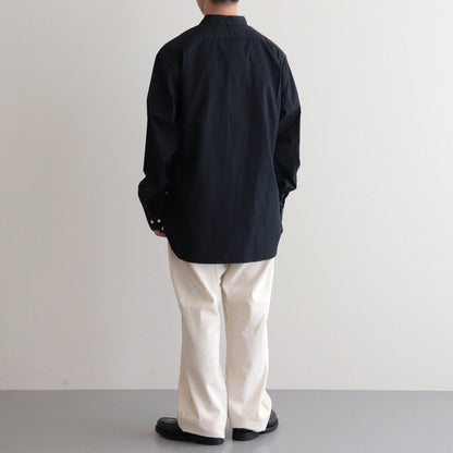 BAND COLLAR DRESS SHIRT #D.NAVY [PMAQ-LS02]