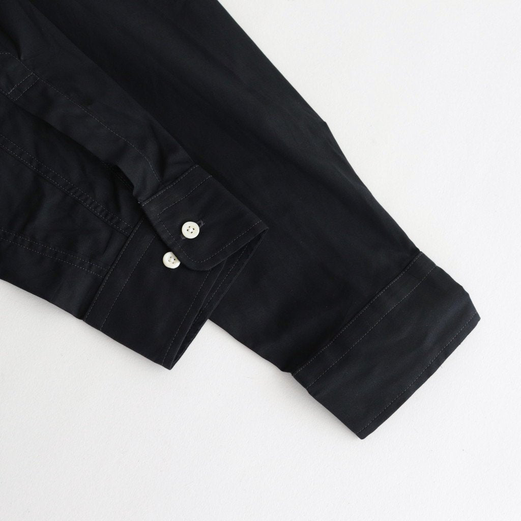 BAND COLLAR DRESS SHIRT #D.NAVY [PMAQ-LS02]
