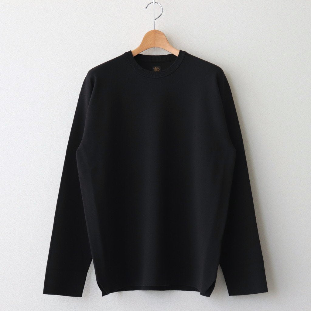 32G SMOOTH CREW NECK #BLACK [BN-23FM-003] _ BATONER | バトナ