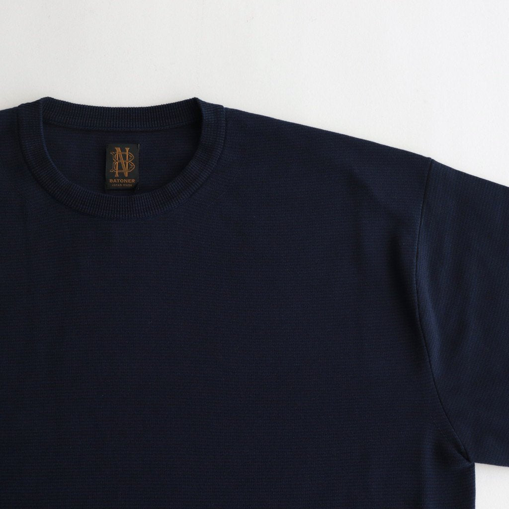 32G SMOOTH CREW NECK #NAVY×BLACK [BN-23FM-003] _ BATONER | バトナ