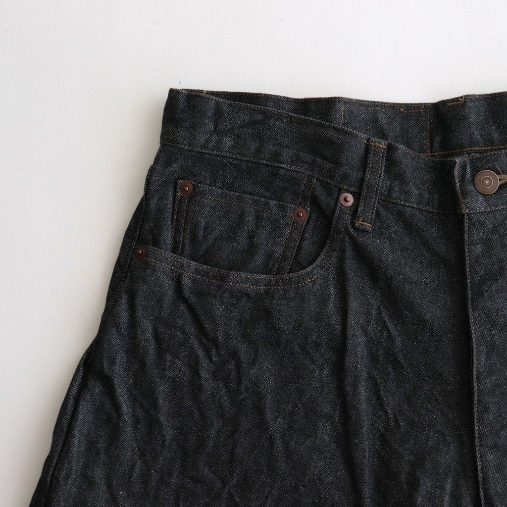 13.5OZ SELVAGE DENIM PANTS WIDE #BLACK [BROOTS23F7]