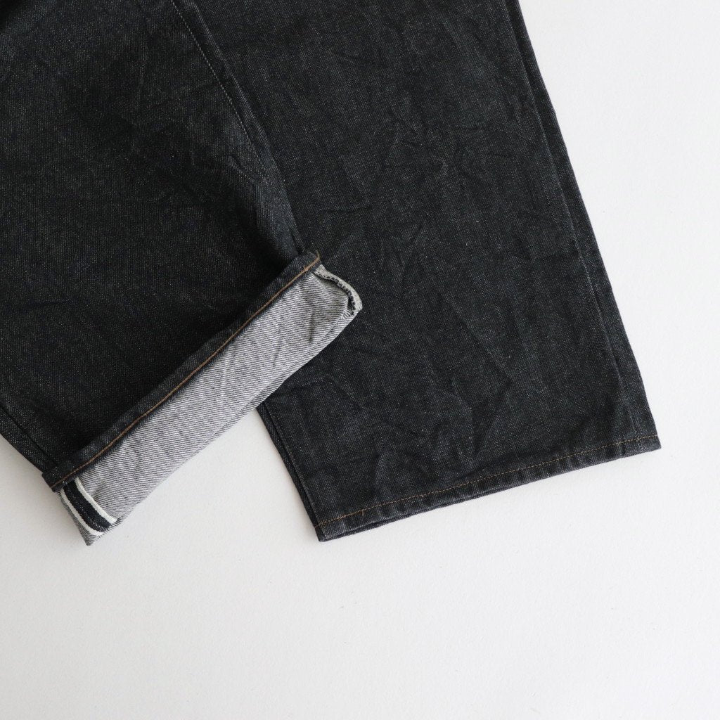 13.5OZ SELVAGE DENIM PANTS WIDE #BLACK [BROOTS23F7]
