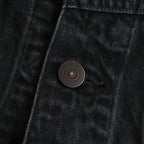 COLLARLESS DENIM JACKET #FADEBLACK [BHSW23F4]