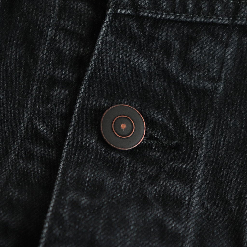 COLLARLESS DENIM JACKET #FADEBLACK [BHSW23F4]