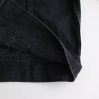 COLLARLESS DENIM JACKET #FADEBLACK [BHSW23F4]
