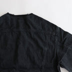 COLLARLESS DENIM JACKET #FADEBLACK [BHSW23F4]