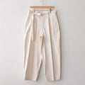 繫帶斜紋棉布褲 #米白色 [BHS23F024]