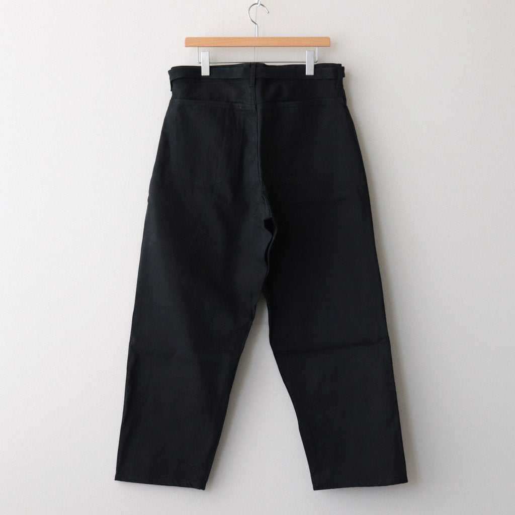 12.9OZ SELVAGE DENIM GI-BELT PANTS #BLACK SOLID [BHS23F004] _