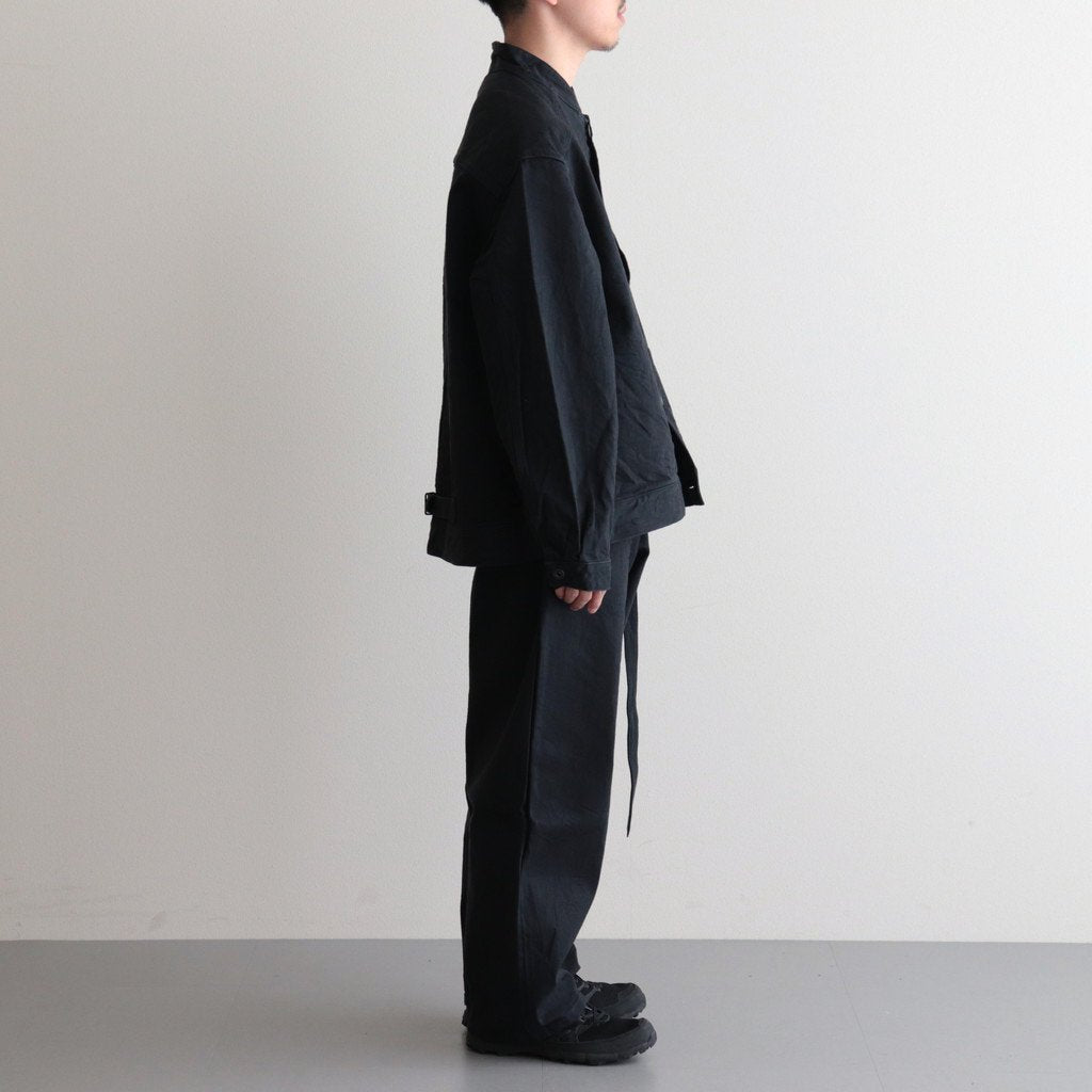 12.9OZ SELVAGE DENIM GI-BELT PANTS #BLACK SOLID [BHS23F004] _ blurhms |  ブラームス – Diffusion