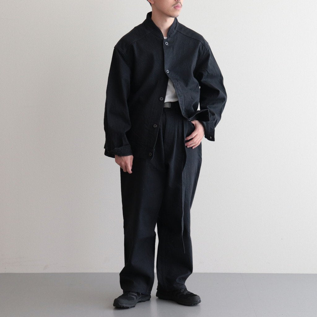 12.9OZ SELVAGE DENIM GI-BELT PANTS #BLACK SOLID [BHS23F004] _ blurhms |  ブラームス – Diffusion