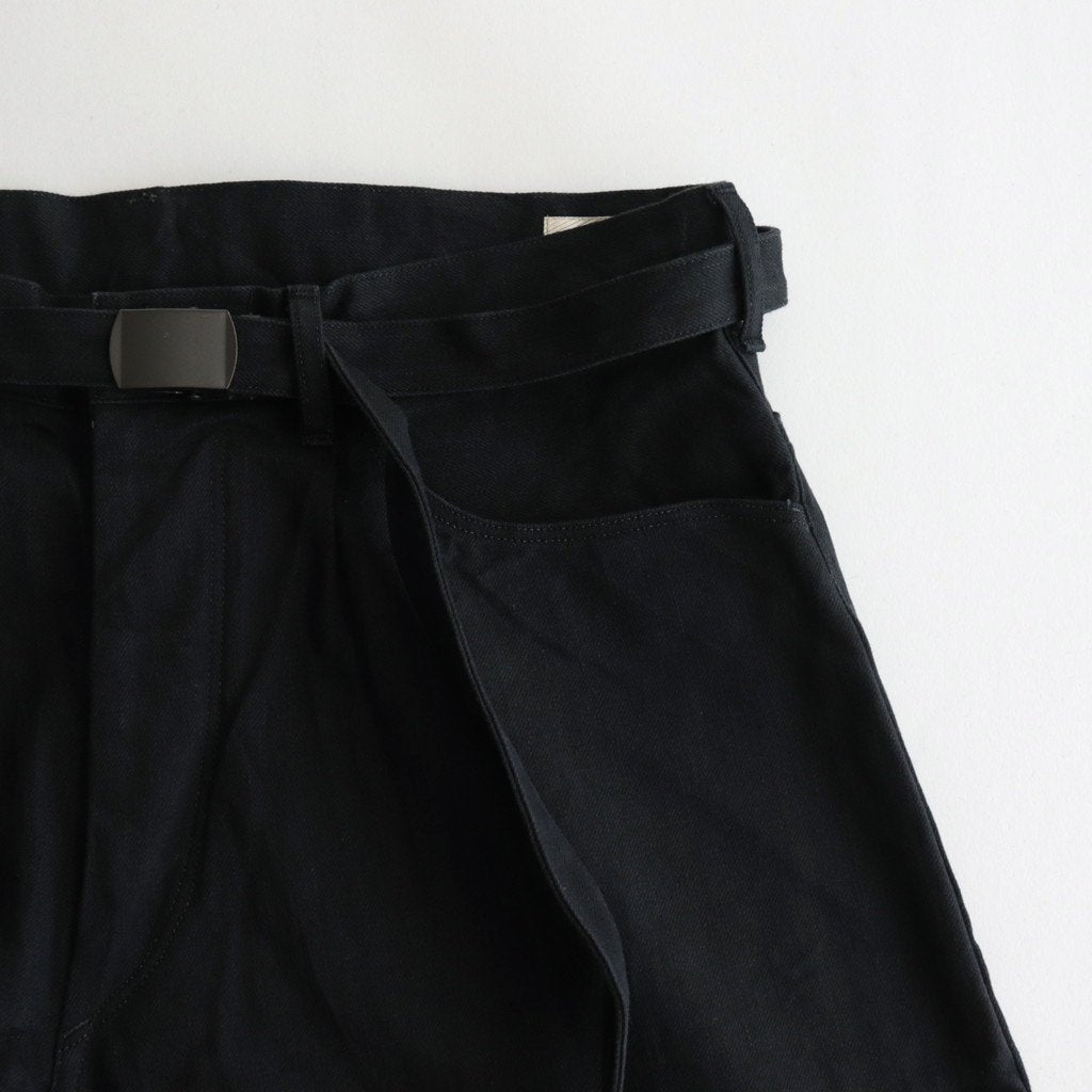 12.9OZ SELVAGE DENIM GI-BELT PANTS #BLACK SOLID [BHS23F004]