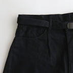 12.9OZ SELVAGE DENIM GI-BELT PANTS #BLACK SOLID [BHS23F004]