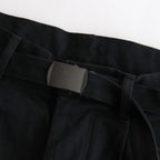 12.9OZ SELVAGE DENIM GI-BELT PANTS #BLACK SOLID [BHS23F004]