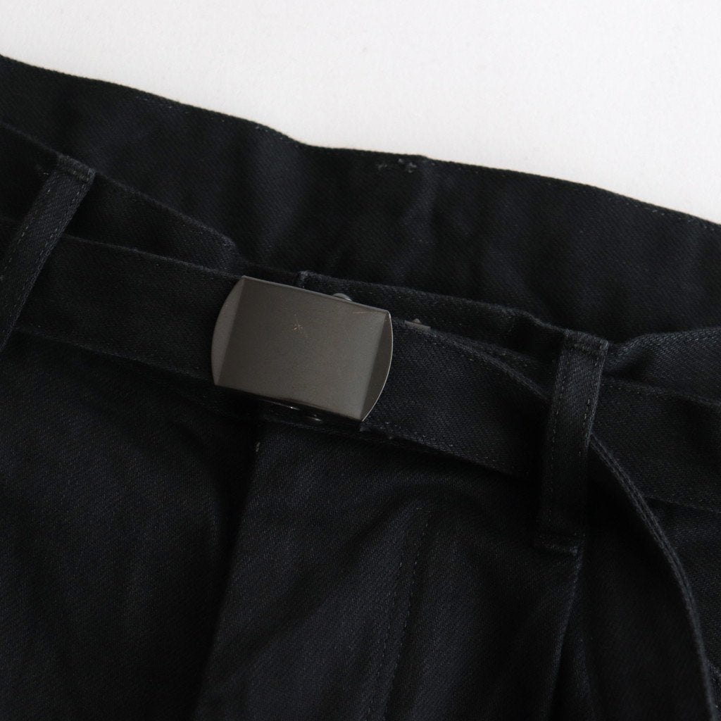 12.9OZ SELVAGE DENIM GI-BELT PANTS #BLACK SOLID [BHS23F004]