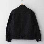 12.9OZ DENIM STAND COLLAR JACKET #BLACK SOLID [BHS23F005]