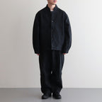 12.9OZ DENIM STAND COLLAR JACKET #BLACK SOLID [BHS23F005]