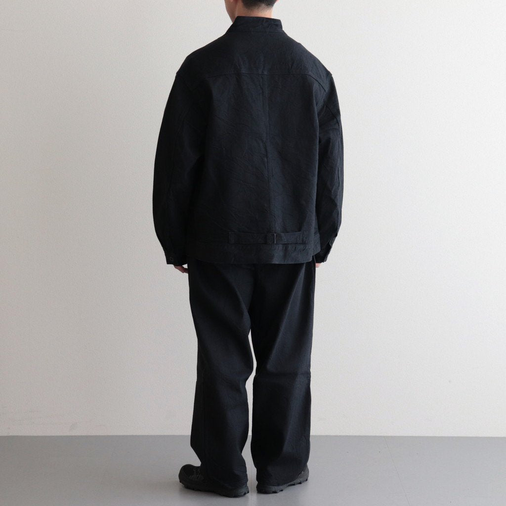 12.9OZ DENIM STAND COLLAR JACKET #BLACK SOLID [BHS23F005]