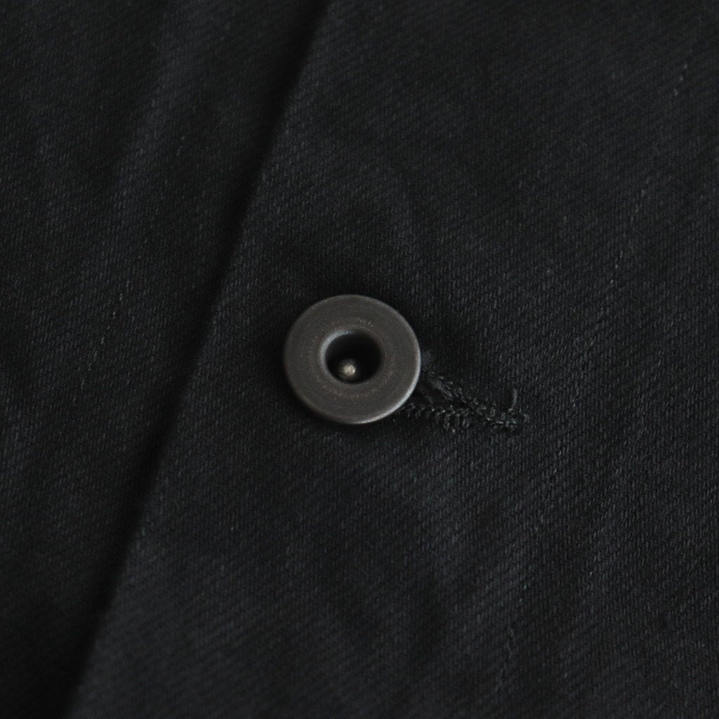 12.9OZ DENIM STAND COLLAR JACKET #BLACK SOLID [BHS23F005] _