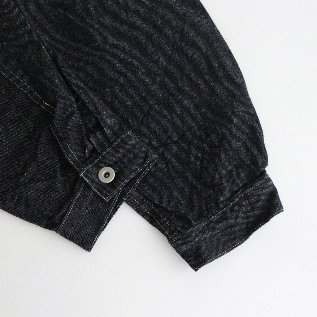 12.9OZ DENIM STAND COLLAR JACKET #INDIGO [BHS23F005] _ blurhms