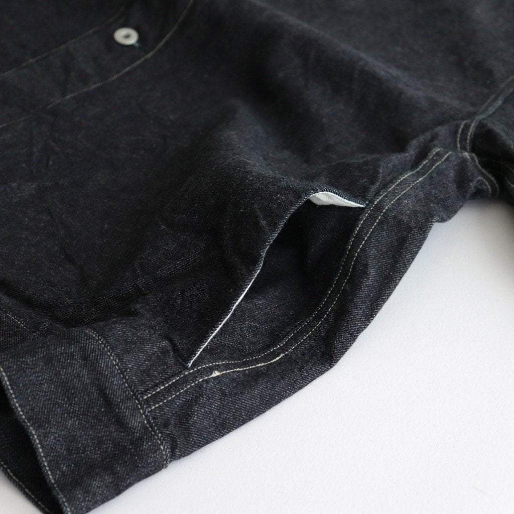 12.9OZ DENIM STAND COLLAR JACKET #INDIGO [BHS23F005] _ blurhms